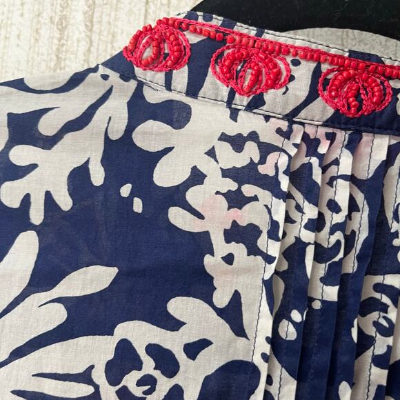 Lilly Pulitzer Blue And White‎ Sarasota Beaded Tunic Size XS - Picture 5 of 11